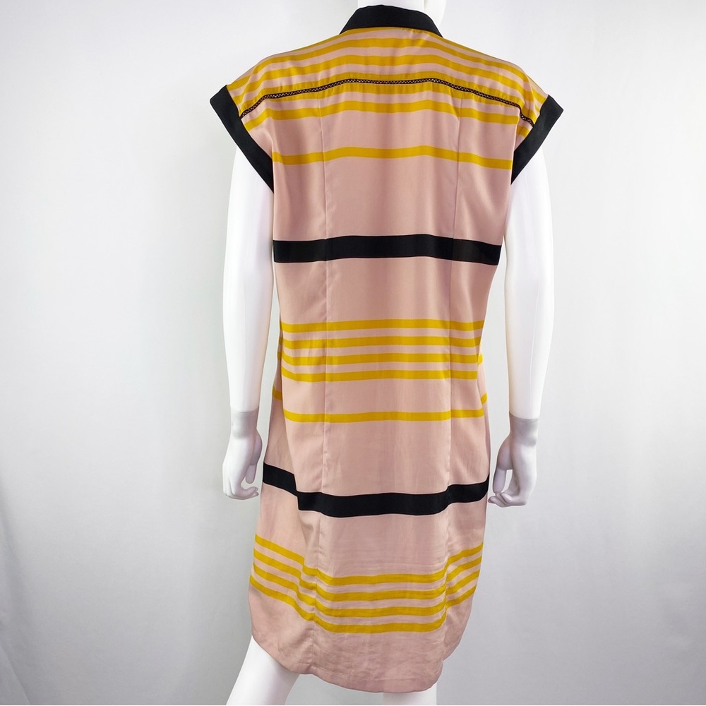 Jason Wu for Target Size L Pink Striped Pleated Cap Sleeve Pleated Shift Dress - Picture 5 of 7